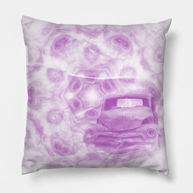 Fractured fractal kaleidoscope with car wreck Pillow by hereswendy