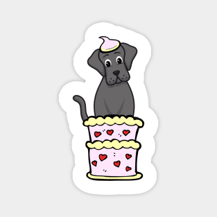 Big dog Jumping out of a cake Magnet