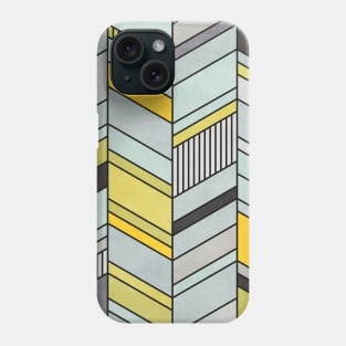 Colorful Concrete Chevron Pattern - Yellow, Blue, Grey Phone Case