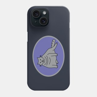 Ultimate Gray Chonk Cat on Very Peri Periwinkle Oval Phone Case