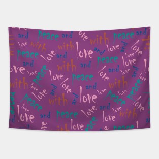 with peace and love Tapestry