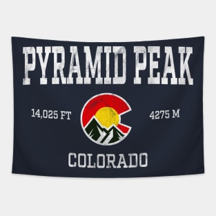 Pyramid Peak Colorado 14ers Vintage Athletic Mountains Tapestry