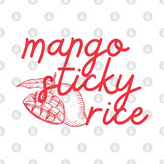 mango sticky rice - Thai red - Flag color - with sketch by habibitravels