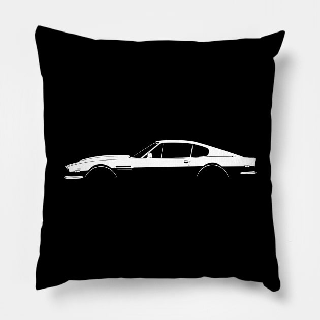 Aston Martin V8 Vantage Silhouette Pillow by Car-Silhouettes