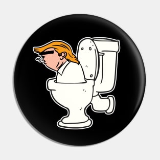 Flush Trump 2 Graphic funny USA election vote Anti-trump Pin