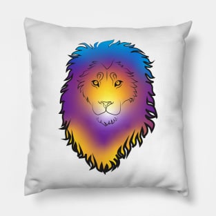 Colorful Lion Portrait Pillow