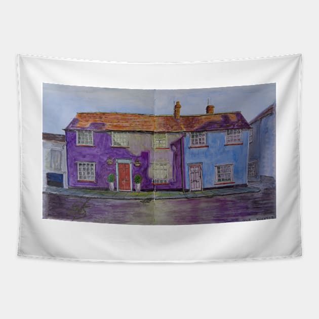 Watercolor Sketch - 3 and 5 Mill End, Thaxted, Essex, UK Tapestry by IgorPozdnyakov