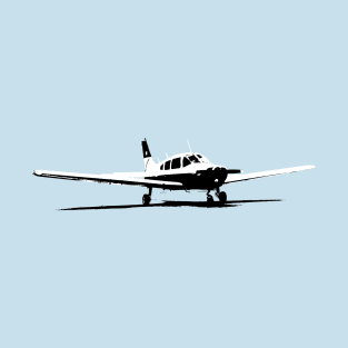 Piper Warrior classic light aircraft black and white T-Shirt