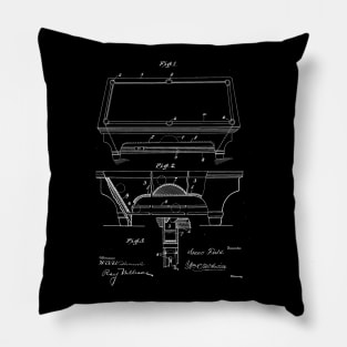 Billiard Table Vintage Patent Drawing Pillow