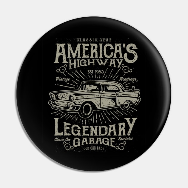 Cars Classic Cars Retro Highway Vintage Distressed Car Pin by MrWatanabe