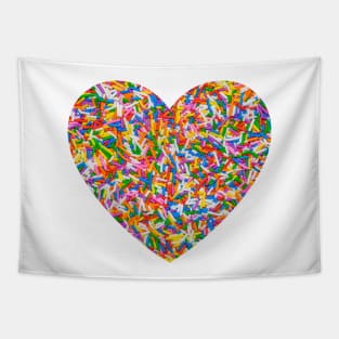 Colorful Sprinkles Heart Tapestry