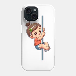 baby climbs pole Phone Case