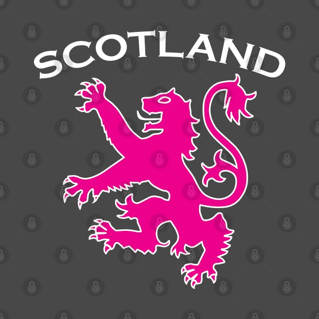 Pink Scottish Rampant Lion scotland by ayelandco