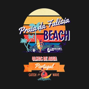 Praia da Falesia Beach Portugal Vintage-Style T-Shirt