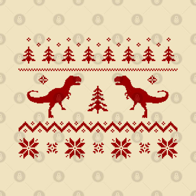 Christmas Ugly Sweater pattern dinosaur by Closeddoor