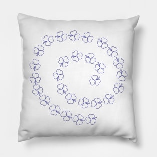 Shamrock Periwinkle Line Spiral St Patricks Day Pillow