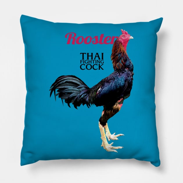 Thai Fighting Rooster Pillow by KewaleeTee