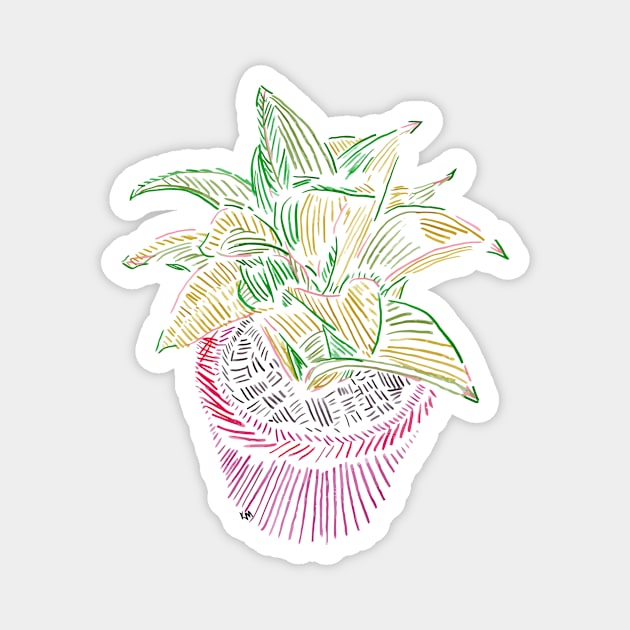 Potted Plant Magnet by Katherine Montalto