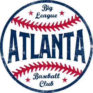 Atlanta Retro Big League Baseball - Navy Magnet