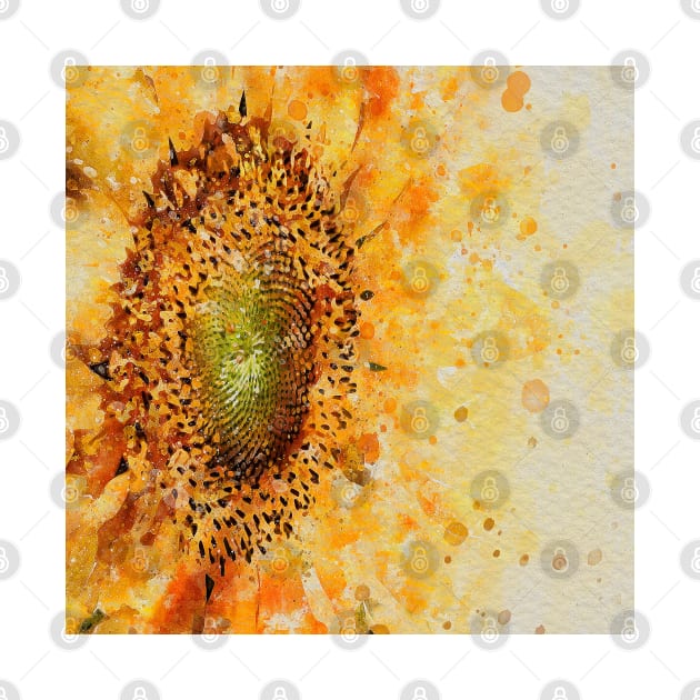 Abstract Watercolor Sunflower by ibadishi