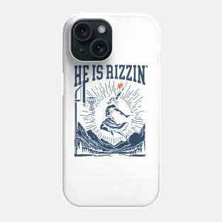 He Is Rizzin, He Is Rizzen Jesus basketball Phone Case