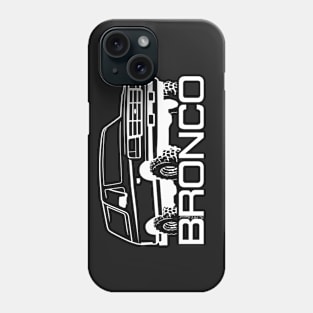 1992-1996 Ford Bronco, w/tires and logo, white print. Phone Case