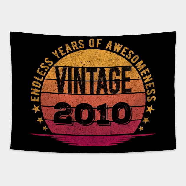 Vintage 2010 12th Birthday Gift Idea 12 Years Old Tapestry by mahmuq