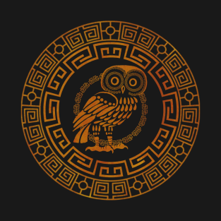 Owl T-Shirt - Athenian Owl by Cariboou