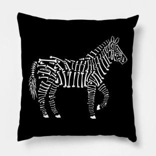 Zebra Bones Illustration Pillow