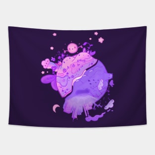 kawaii purple planet environment Tapestry