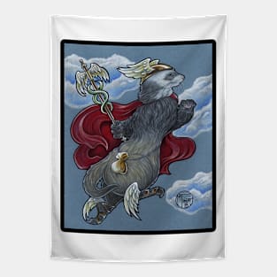 Hermes Ferret - Black Outlined Version Tapestry