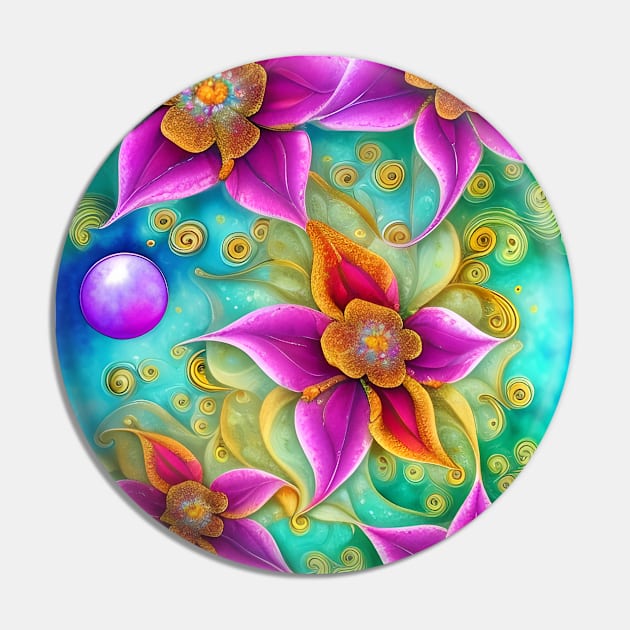 Purple Flowers Pin by AnnieDreams