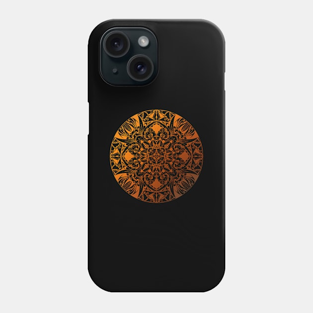 Mandala orange brown Phone Case by Trizi‘s Art