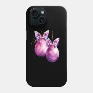 Gothic Bunny Ears on Pink and Purple Easter Eggs Phone Case