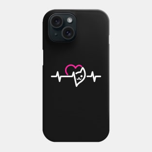 Heartbeat Meow, Dark Phone Case