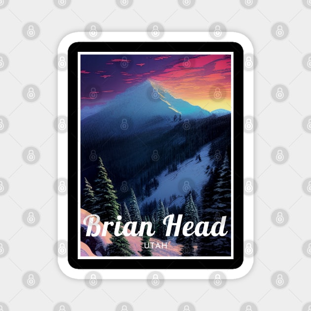 Brian Head Utah United States ski Magnet by UbunTo