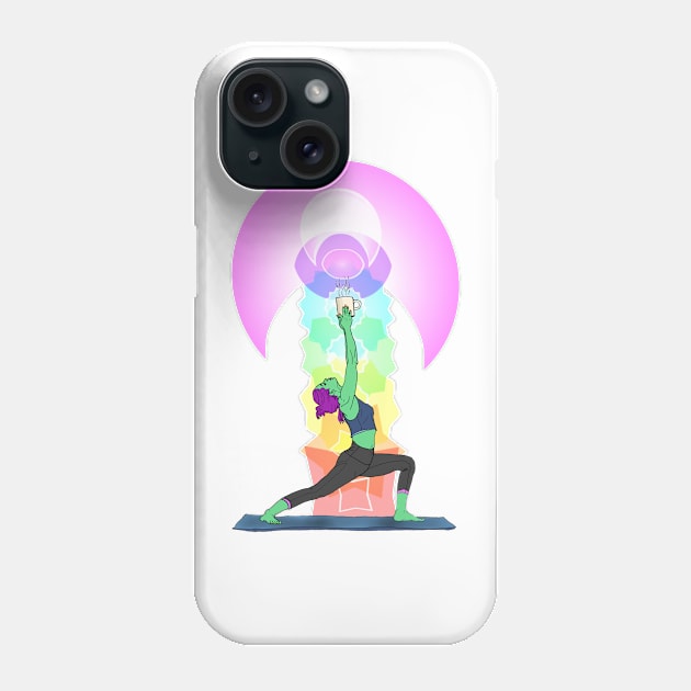 Yoga and Coffee - Warrior Pose II Phone Case by davidscohen