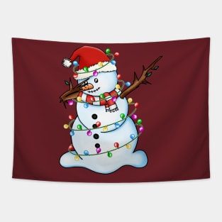 Snowman Dabbing Christmas Tapestry