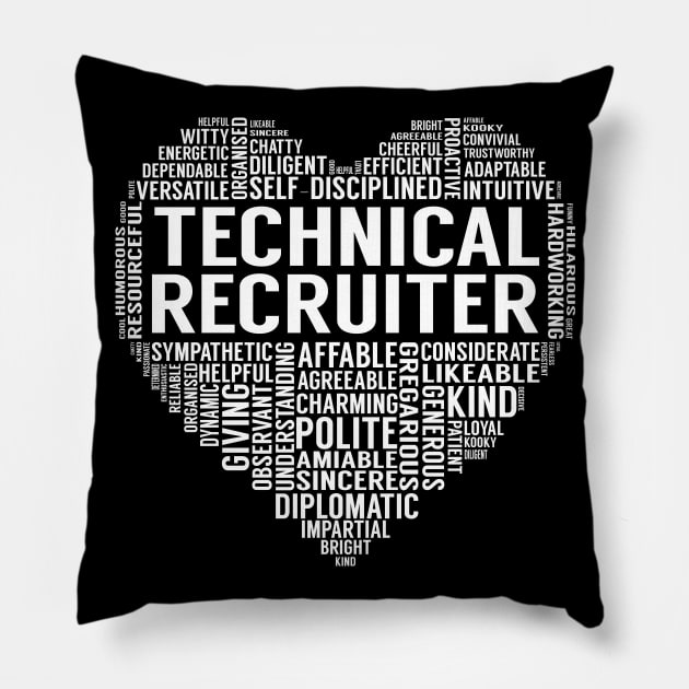 Technical Recruiter Heart Pillow by LotusTee