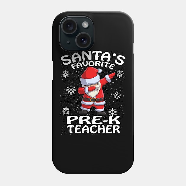 Santas Favorite Pre K Teacher Christmas Phone Case by intelus