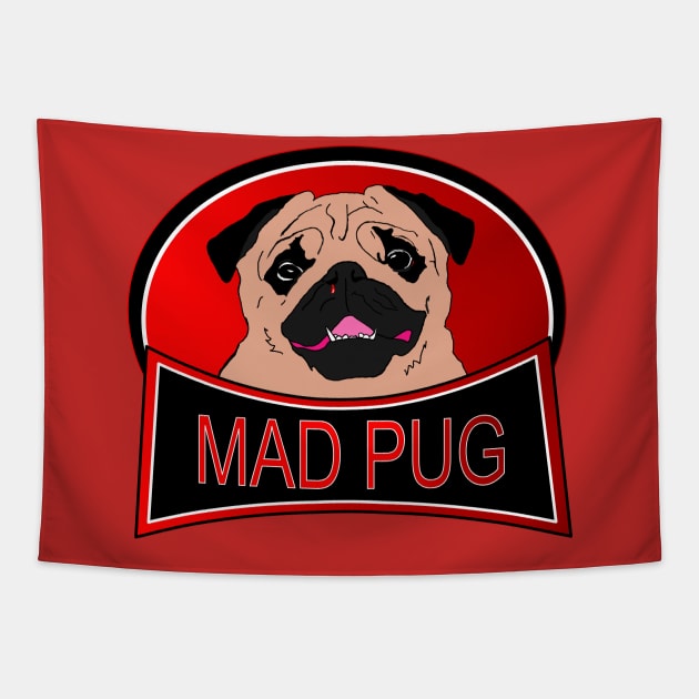 Mad Pug Tapestry by FantasticSuperDay