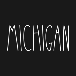 Michigan Cute Minimalist Long Letters T-Shirt