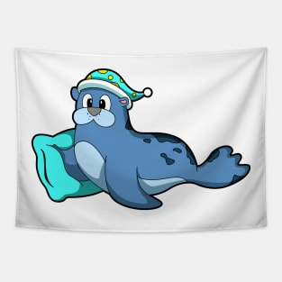 Seal with Pillow and Sleeping cap Tapestry