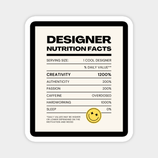 Designer Nutrition Facts Magnet