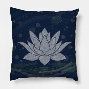 Lotus 1 In Blue-Art Prints, Tote, and Mugs Pillow