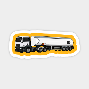 Tanker truck fuel transport cartoon illustration Magnet