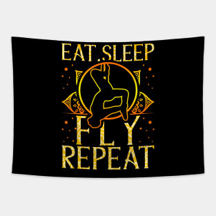 Eat Sleep Fly Repeat Aerial Yoga Silks Tapestry