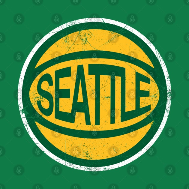 Seattle Retro Ball - Green 2 by KFig21