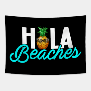 Hola Beaches Pineapple Beach Summer Vacation Family Tapestry