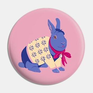 Blue rabbit Pin